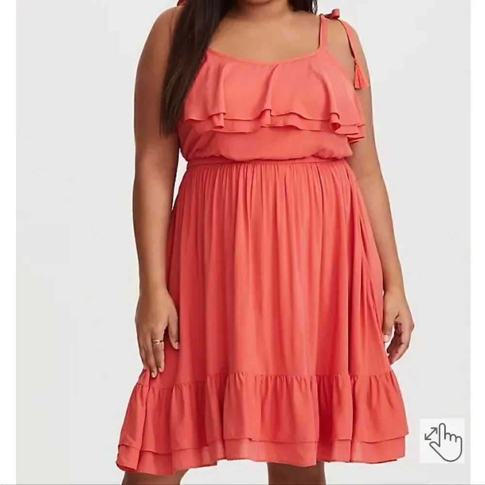 Torrid coral ruffle chalice dress Womens Size 1 1X 14/16